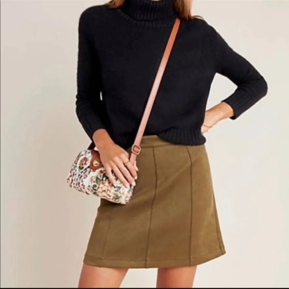 Anthropologie Maeve Faux Suede Skirt - Picture 1 of 12
